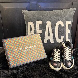 Kurt Geiger Black Sneakers with Multicolor Details Like New. Size 7.5